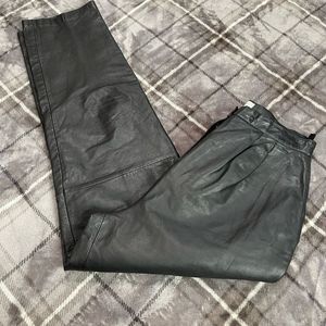 high waisted leather pants